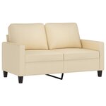 vidaXL Ensemble de canapés 3 Pièces avec coussins Crème Tissu