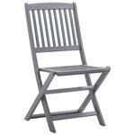 vidaXL Mobilier de bistro 4 Pièces Bois d'acacia solide Gris