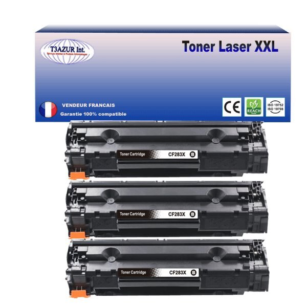 T3AZUR - 3x Toners compatibles avec Canon 737H pour Canon LBP-151DW  MF-211  MF-212w  MF-216n Noir - 2 400p