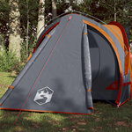 vidaXL Tente de camping à dôme 2 personnes gris et orange imperméable