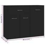 vidaXL Buffet Noir 88x30x70 cm Bois d'ingénierie