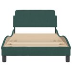 vidaXL Cadre de lit avec tête de lit Vert foncé 100x200 cm Velours