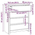 Chambre de tiroirs vidaXL "DRAMMEN" 76 5x40x91 cm en bois massif de pin