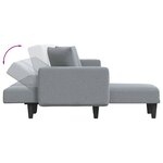 vidaXL Canapé-lit en forme de L gris clair 275x140x70 cm tissu