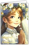 Carte Félicitations pour ta COMMUNION en Or Doré avec Enveloppe 12x17 5cm