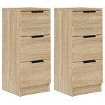 vidaXL Buffets 2 Pièces Chêne Sonoma 30x30x70 cm Bois d'ingénierie