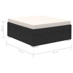 vidaXL Salon de jardin 8 Pièces avec coussins résine tressée noir