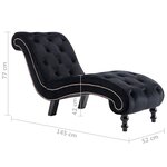 vidaXL Chaise longue Noir Velours