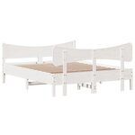 vidaXL Cadre de lit sans matelas blanc 135x190 cm bois de pin massif
