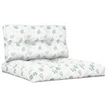 vidaXL Coussins de palette lot de 2 motif de feuilles tissu