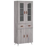 vidaXL Buffet haut Sonoma gris 69 5x34x180 cm Bois d'ingénierie
