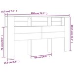 vidaXL Armoire de tête de lit Gris béton 200x18 5x104 5 cm