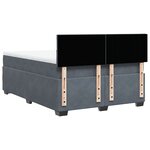 vidaXL Sommier à lattes de lit et matelas Gris foncé 160x200cm Velours