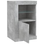 vidaXL Armoires latérales et lumières LED 2 Pièces gris béton