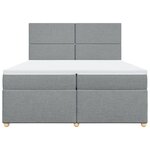 vidaXL Sommier à lattes de lit avec matelas Gris clair 200x200cm Tissu