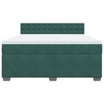 vidaXL Sommier à lattes de lit et matelas Vert foncé 180x200cm Velours