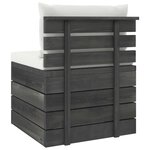 vidaXL Salon palette de jardin 2 Pièces avec coussins Bois de pin massif
