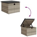 vidaXL Salon de jardin avec coussins 7 Pièces gris clair résine tressée