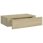 vidaXL Étagères à tiroirs murales 2 Pièces chêne 40x23 5x10 cm MDF