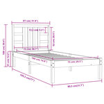 vidaXL Cadre de lit bois massif 75x190 cm petit simple
