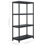 vidaXL Étagère de rangement Noir 100 kg 60x30x138 cm Plastique