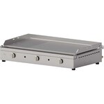 Plancha en inox lisse et rainurée chef 80 cm