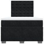 vidaXL Sommier à lattes de lit avec matelas noir 120x190 cm velours