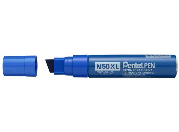 Marqueur permanent N50XL, pointe biseautée, bleu PENTEL