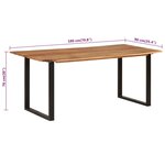 vidaXL Table de salle à manger 180x90x76 cm Bois d'acacia massif