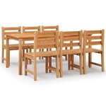 vidaXL Ensemble à manger de jardin 7 Pièces Bois de teck solide
