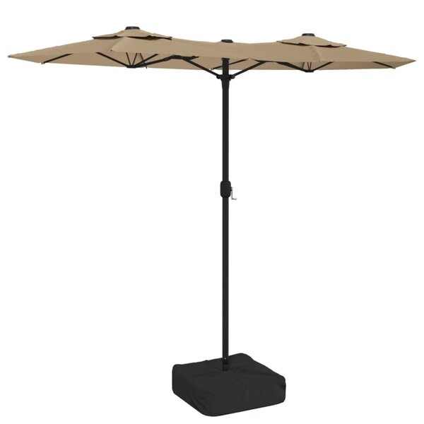 vidaXL Parasol de jardin à double tête taupe 316x240 cm