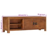 vidaXL Meuble TV 120x30x40 cm Bois massif de manguier