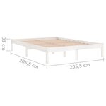 vidaXL Cadre de lit Blanc Bois de pin massif 200x200 cm