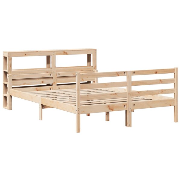 vidaXL Cadre de lit avec tête de lit 120x190 cm bois de pin massif