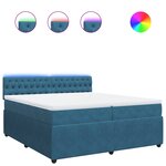 vidaXL Sommier à lattes de lit et matelas Bleu 200x200 cm velours