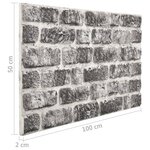 vidaXL Panneaux muraux 3D design brique gris foncé 11 Pièces EPS