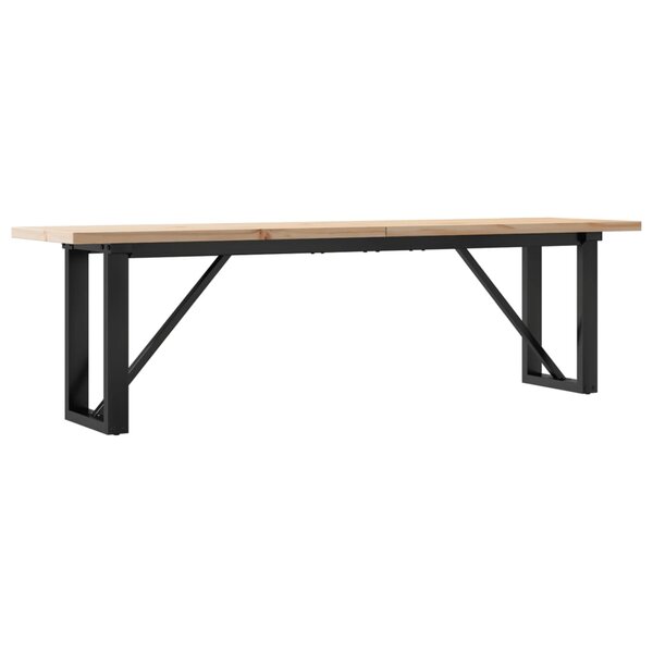vidaXL Table basse cadre en O 160x40x45 5 cm bois de pin massif fonte