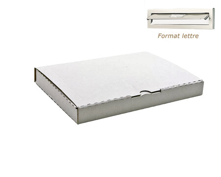 Lot de 100 boîtes postales carton plate 340x250x30. Coloris Blanc