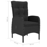 vidaXL Ensemble à manger de jardin 9 Pièces Résine tressée et acacia Noir