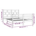 vidaXL Cadre de lit Blanc Bois massif 140x200 cm