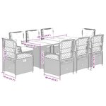 vidaXL Ensemble à manger de jardin et coussins 9 Pièces beige Poly rotin