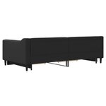 vidaXL Lit de jour avec gigogne et tiroirs noir 100x200 cm tissu