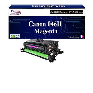 T3AZUR - Toner compatible avec Canon 046H pour Canon LBP-653Cdw LBP-654Cx Magenta - 5 000p