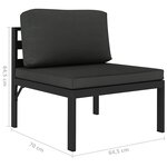 vidaXL Salon de jardin 6 Pièces avec coussins Aluminium Anthracite