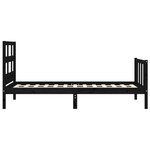 vidaXL Cadre de lit avec tête de lit noir petit simple bois massif