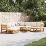 vidaXL Salon de jardin avec coussins 9 Pièces bois massif d'acacia