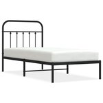 vidaXL Cadre de lit métal avec tête de lit noir 90x190 cm
