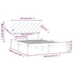 vidaXL Cadre de lit Noir 140x190 cm Bois massif