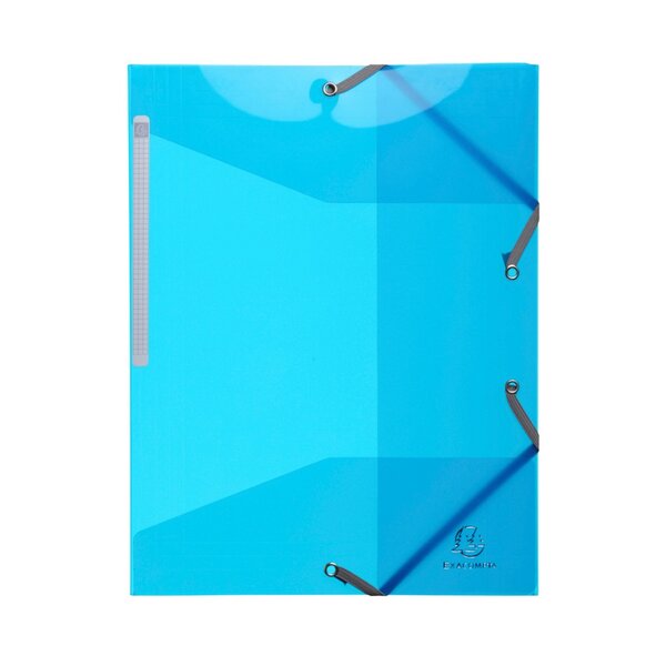Exacompta chemise 3rabats elastiques 24x32cm polypropylène transparent turquoise