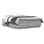 vidaXL Cadre de lit avec lumières LED sonoma gris 150x200 cm